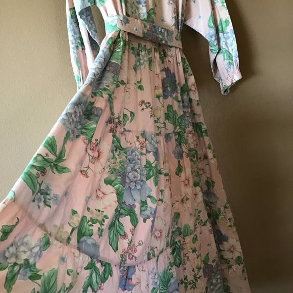 FINAL SALE Vintage David Brown California Pink Floral Maxi Dress (M) - Picture 2 of 11